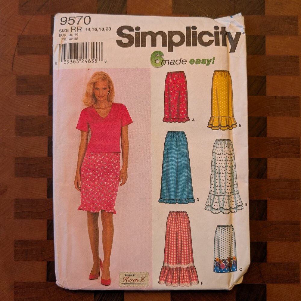 Simplicity 9570 - Uncut - 6 made easy skirts - Sizes 14-20